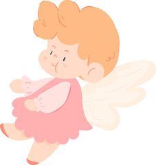 Cute cartoon, Cupid, Valentine's Day, love, sweet flowers, super cute, elements