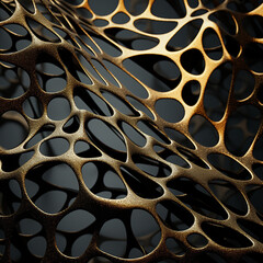 abstract black and gold mesh created with Generative Ai