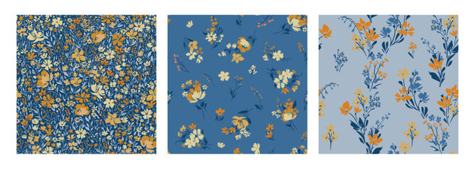 Floral seamless background for spring dress fabric