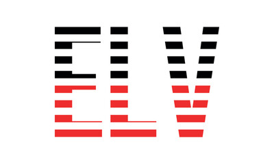 ELV three initial letter iconic line negative space minimal logo design vector template. monogram, abstract, wordmark, business, typography, minimalist, brand, company, flat, modern, unique, simple