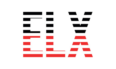 ELX three initial letter iconic line negative space minimal logo design vector template. monogram, abstract, wordmark, business, typography, minimalist, brand, company, flat, modern, unique, simple