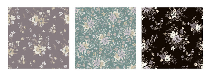 Floral seamless background for spring dress fabric