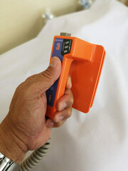 Paddle of defibrillation to treat crisis of patients in the emergency room of the hospital.