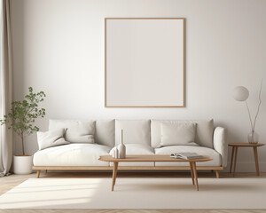 Minimalist Living Room Interior with Neutral Tones