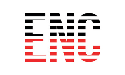 ENC three initial letter iconic line negative space minimal logo design vector template. monogram, abstract, wordmark, business, typography, minimalist, brand, company, flat, modern, unique, simpleV