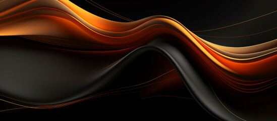 Orange and black background with a wave design.AI Generative