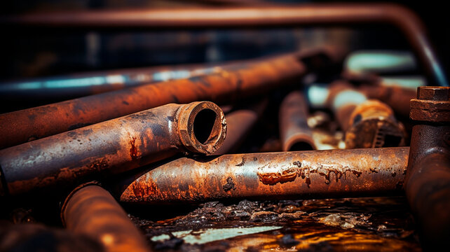 rusty pipe and old valve