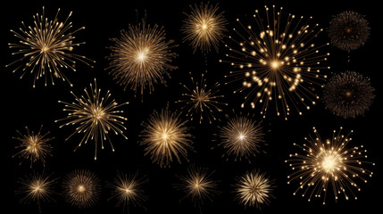 Naklejka premium Collection Set Amazing Beautiful firework isolated