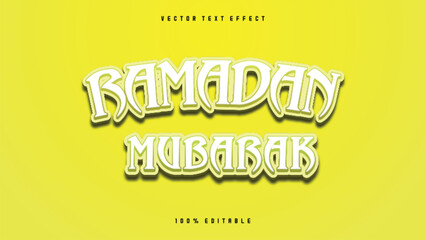 Free vector ramadan mubarak text effect, editable text effect