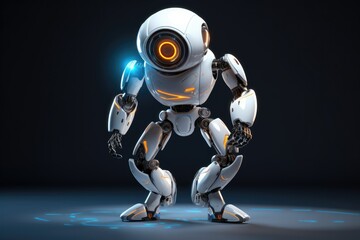 Modern futuristic robot with glowing eyes Ai generated