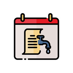 vector Water bill icon in simple colored outline style