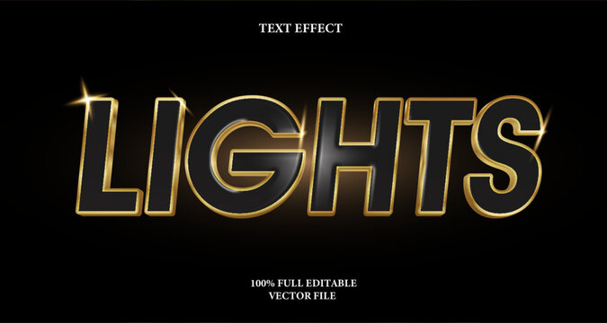  Editable Text Effect Lights Vector Graphic