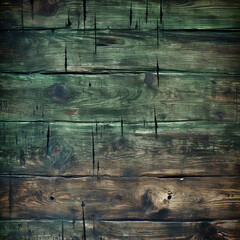 old wooden sign background splintered wood with a green tint antique created with Generative Ai - obrazy, fototapety, plakaty