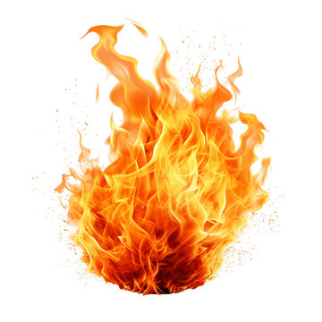 Fire flame effect, cut out - stock png.