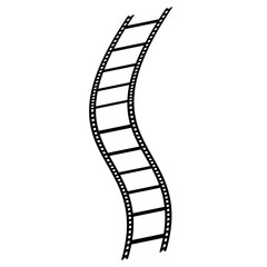 Fototapeta premium 3d film strip. Film tape vintage icon isolate. movies film background with flim roll