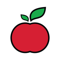 apple fresh fruit icon vector illustration design graphic flat style red apple symbol