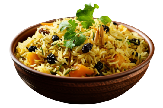 Delicious Mutter Pulao Isolated On transparent Background 