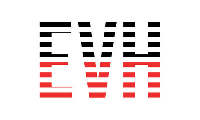EVH three initial letter iconic line negative space minimal logo design vector template. monogram, abstract, wordmark, business, typography, minimalist, brand, company, flat, modern, unique, simple