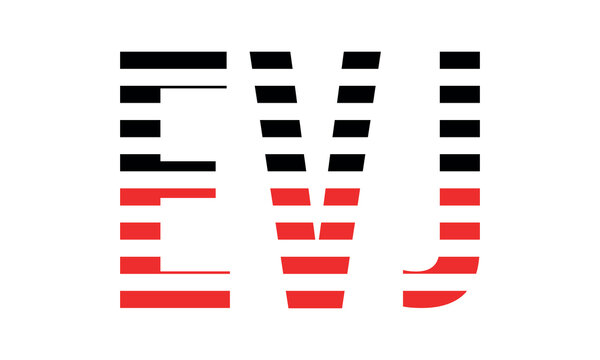 EVJ three initial letter iconic line negative space minimal logo design vector template. monogram, abstract, wordmark, business, typography, minimalist, brand, company, flat, modern, unique, simple