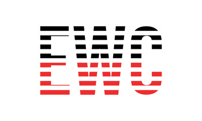 EWC three initial letter iconic line negative space minimal logo design vector template. monogram, abstract, wordmark, business, typography, minimalist, brand, company, flat, modern, unique, simple