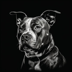 a pitbull dog, soft white light, ultra realistic, face shot created with Generative Ai