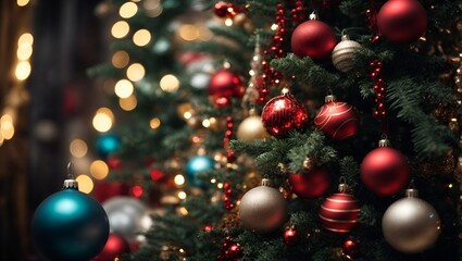 Fototapeta na wymiar Stylized Christmas tree, abstract image, realistic photo, Generative Ai