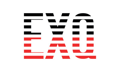 EXQ three initial letter iconic line negative space minimal logo design vector template. monogram, abstract, wordmark, business, typography, minimalist, brand, company, flat, modern, unique, simple