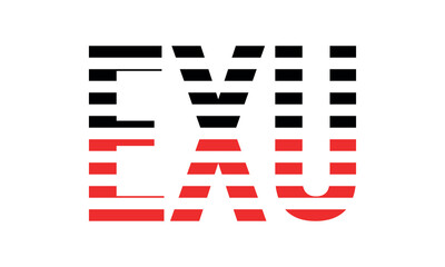 EXU three initial letter iconic line negative space minimal logo design vector template. monogram, abstract, wordmark, business, typography, minimalist, brand, company, flat, modern, unique, simple