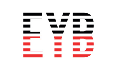 EYB three initial letter iconic line negative space minimal logo design vector template. monogram, abstract, wordmark, business, typography, minimalist, brand, company, flat, modern, unique, simple