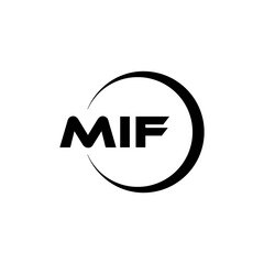 MIF letter logo design with white background in illustrator, cube logo, vector logo, modern alphabet font overlap style. calligraphy designs for logo, Poster, Invitation, etc.