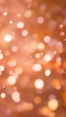 Peach color bokeh lights. Defocused abstract bokeh shiny background. Christmas background