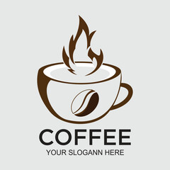 Coffee logo design simple concept Premium Vector