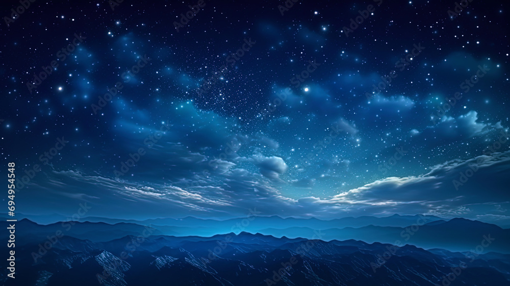 Poster the magical texture of space with endless stars and shining clouds