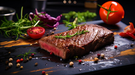 Steel fresh meat with an appetizing crust