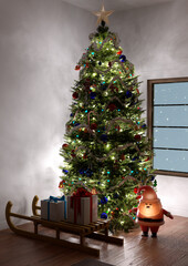 3D Rendering Christmas Room
