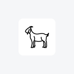 Goat vector line icon, outline icon, pixel perfect icon