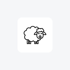 Sheep vector line icon, outline icon, pixel perfect icon