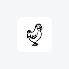 Chicken vector line icon, outline icon, pixel perfect icon