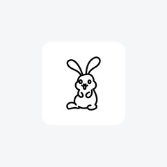 Rabbit vector line icon, outline icon, pixel perfect icon