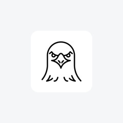 Falcon vector line icon, outline icon, pixel perfect icon