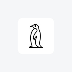 Penguin vector line icon, outline icon, pixel perfect icon