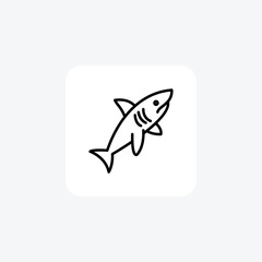 Shark vector line icon, outline icon, pixel perfect icon