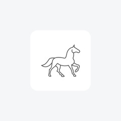 Horse thin line vector icon, outline icon, pixel perfect icon