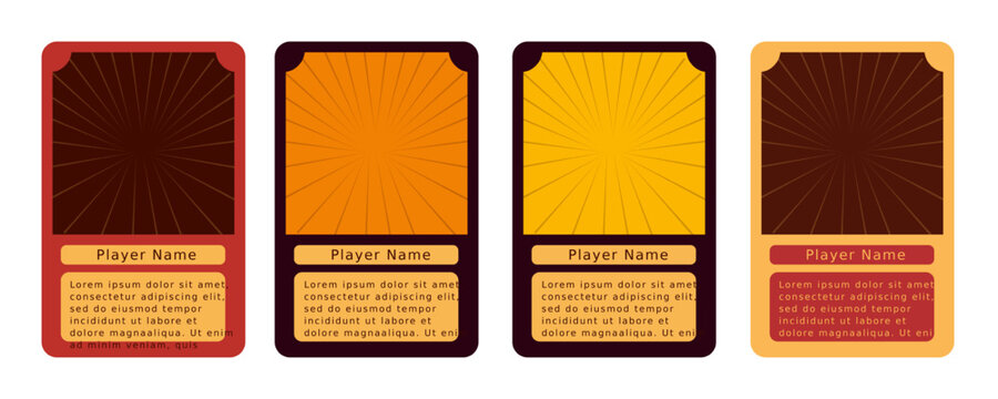 Game card border with cute colored background, for game items and characters