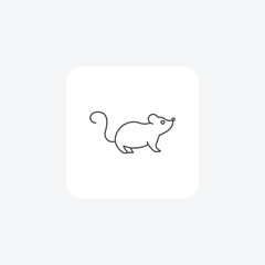 Mouse thin line vector icon, outline icon, pixel perfect icon