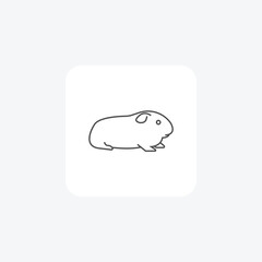 Guinea Pig thin line vector icon, outline icon, pixel perfect icon