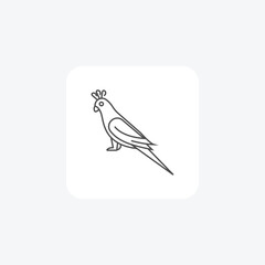 Parrot thin line vector icon, outline icon, pixel perfect icon
