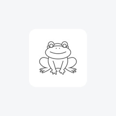 Toad thin line vector icon, outline icon, pixel perfect icon