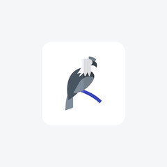 Eagle flat color vector icon, pixel perfect icon