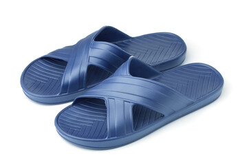 Pair of blue EVA slide sandals